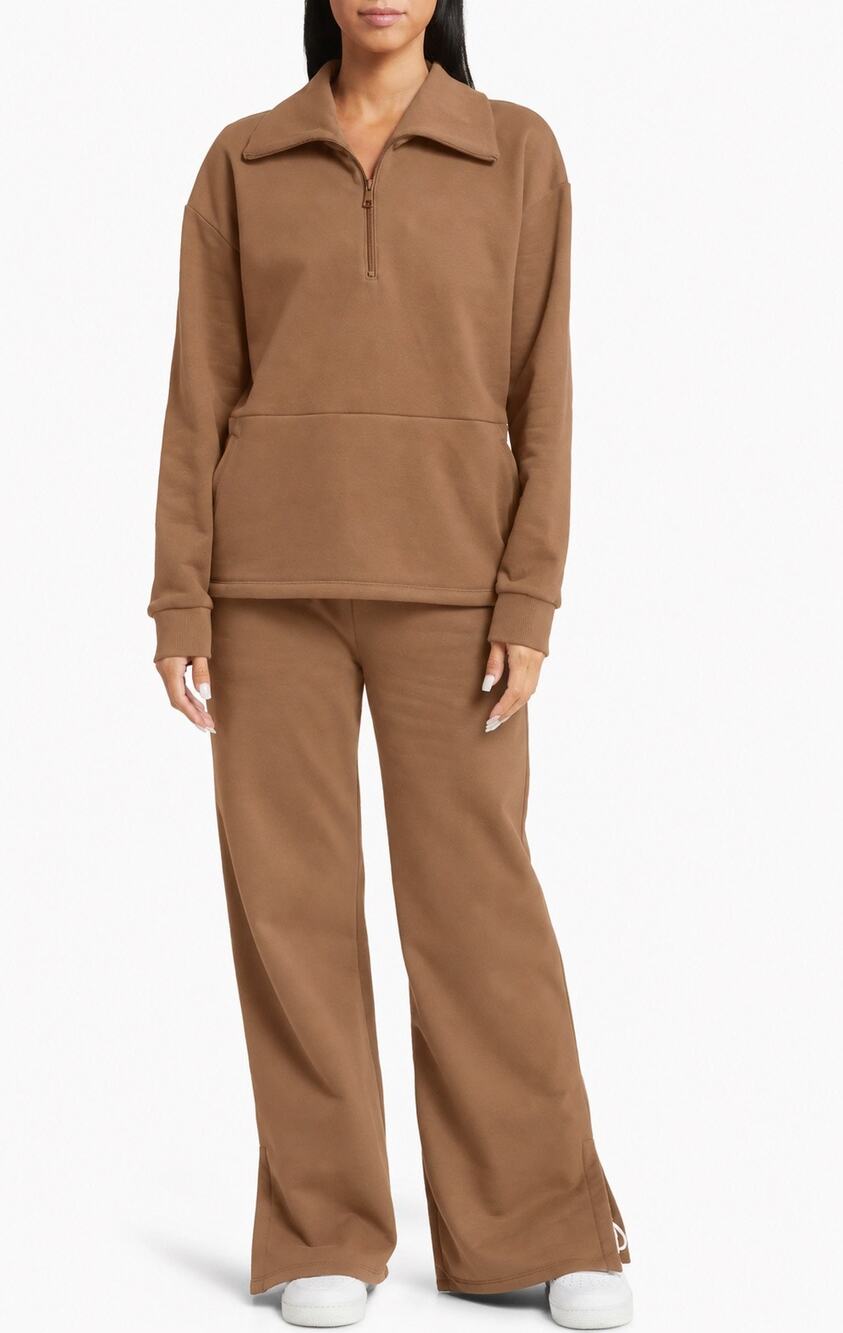 Beyond Yoga On The Go Pants Wide Leg Split Hem in Camel Size Small